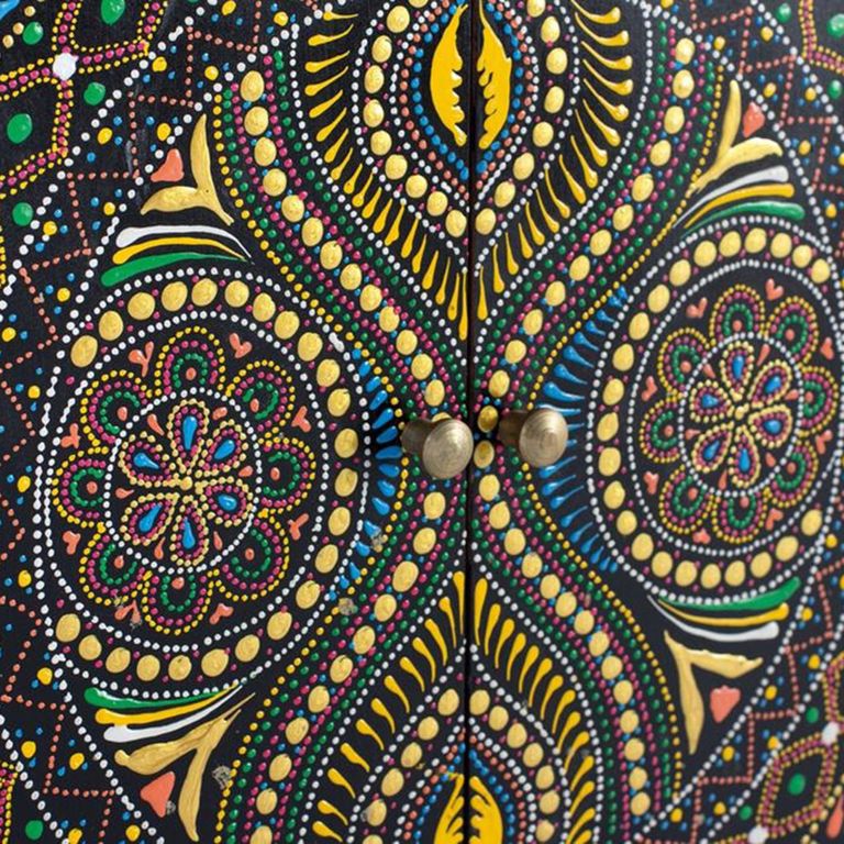 Galach Sideboard - Mango Wood - Black Painted - 2 Door - Medium - 107cm