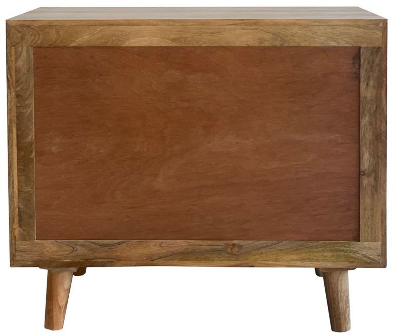 Geometric Carved Mango Wood Small Sideboard - 2 Doors