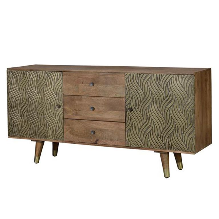 Hamlin Sideboard - Textured Mango Wood - 2 Door - Large - 160cm