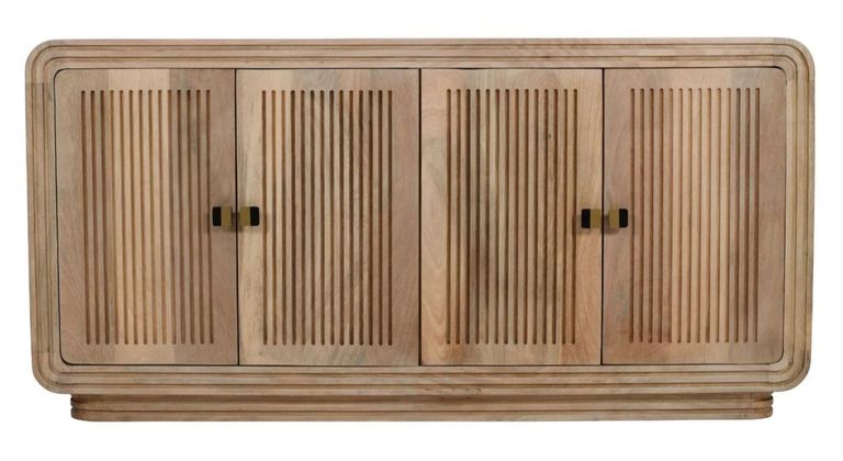 Hanover Ribbed Carved Mango Wood Large Sideboard - 4 Doors