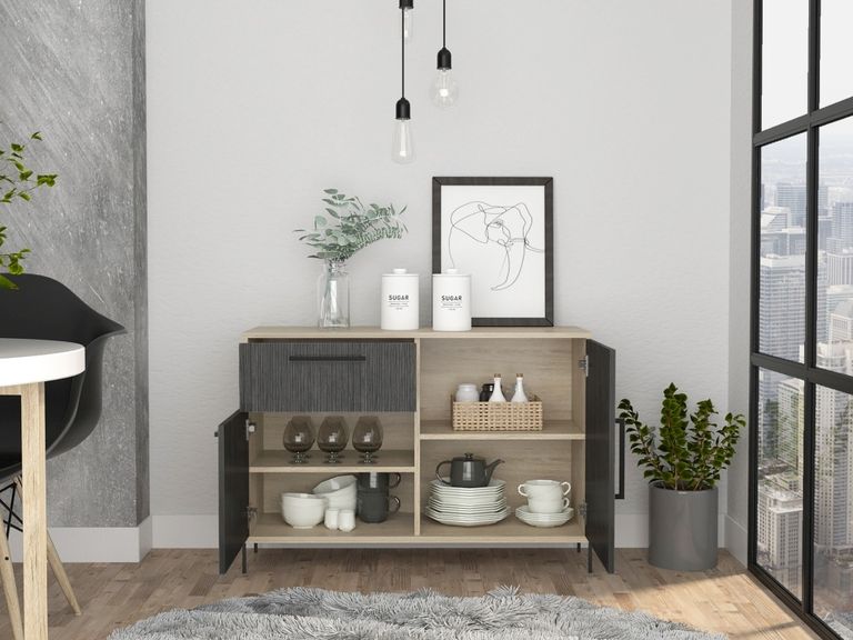 Harvard Grey Wood Effect 2 Door Small Sideboard