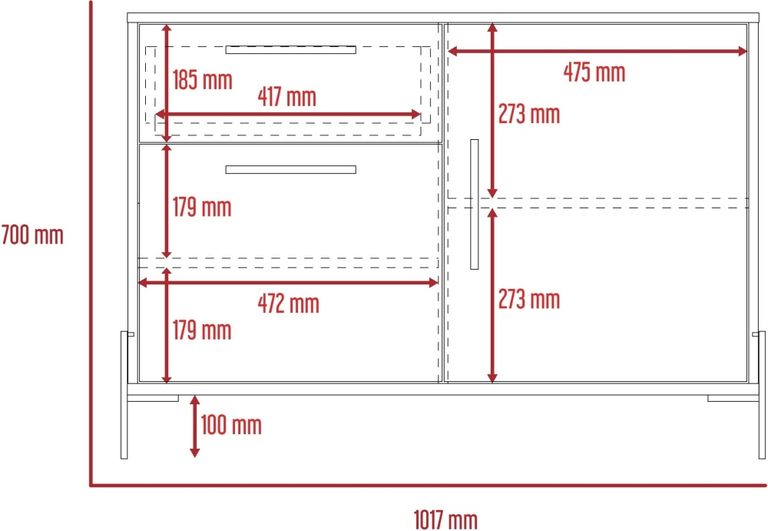 Harvard Grey Wood Effect 2 Door Small Sideboard