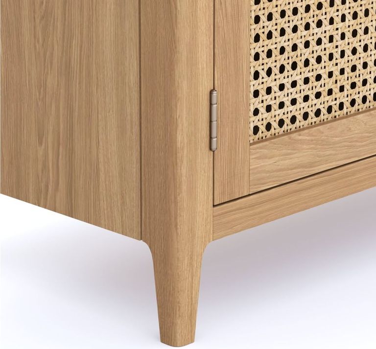 Henley Oak and Rattan Small Sideboard