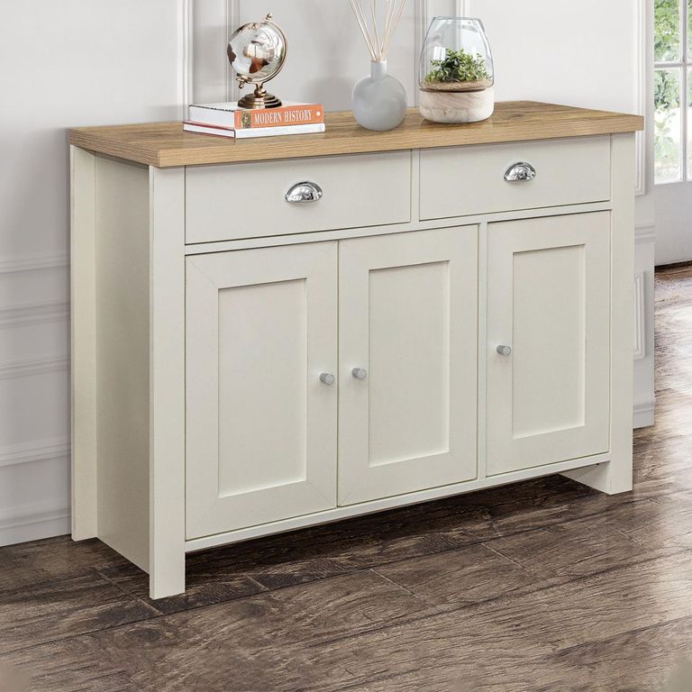 Highgate Medium Sideboard - 3 Door - Cream Painted