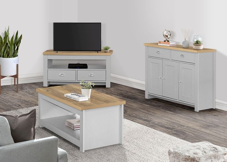 Highgate Medium Sideboard - 3 Door - Grey Painted