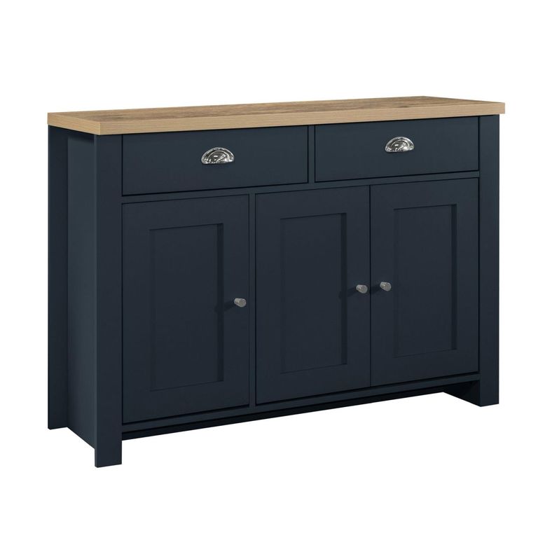 Highgate Medium Sideboard - 3 Door - Navy Blue Painted