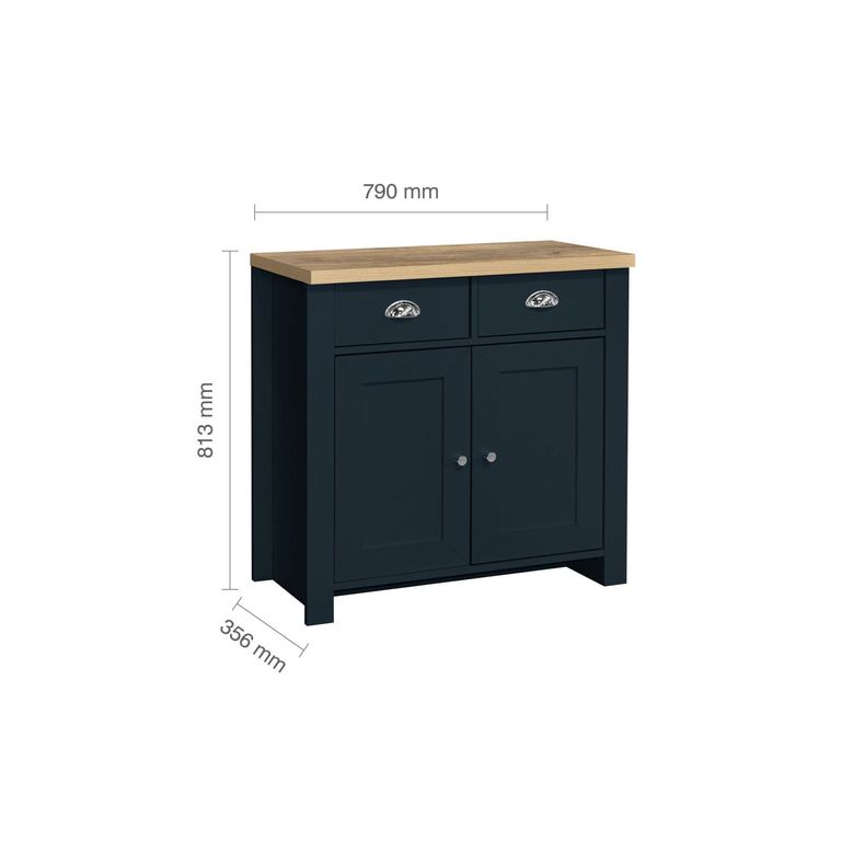 Highgate Small Sideboard - 2 Door - Navy Blue Painted