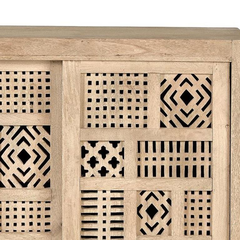 Hiram Sideboard - Carved Mango Wood - 2 Door - Small - 90cm