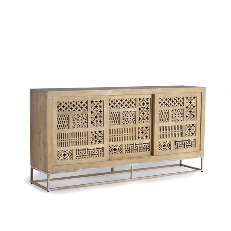 Hiram Sideboard - Carved Mango Wood - 3 Door - Extra Large - 190cm