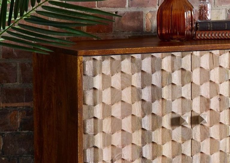 Imphal Mango Wood Geomatric 85cm Small Sideboard
