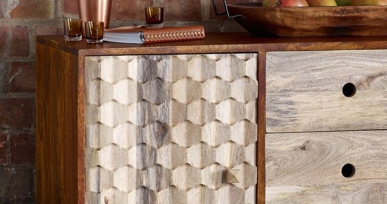 Imphal Mango Wood Geometric 130cm Medium Sideboard