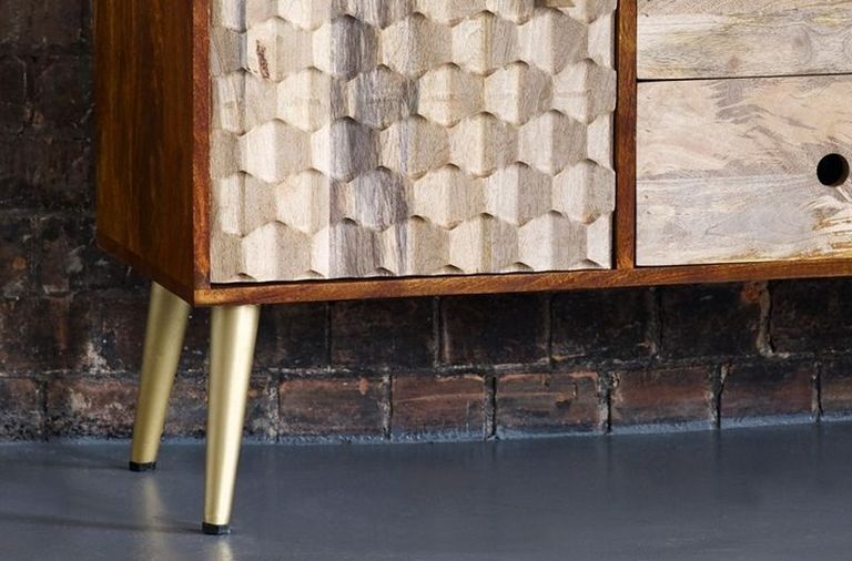 Imphal Mango Wood Geometric 130cm Medium Sideboard