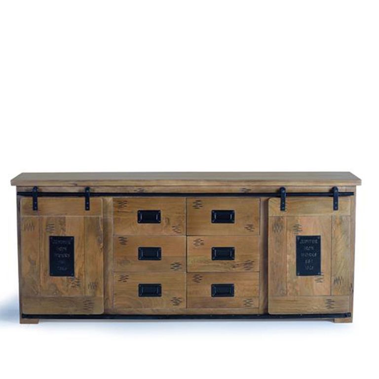Iron Works Sideboard - Mango Wood - 2 Door - Extra Large - 190cm