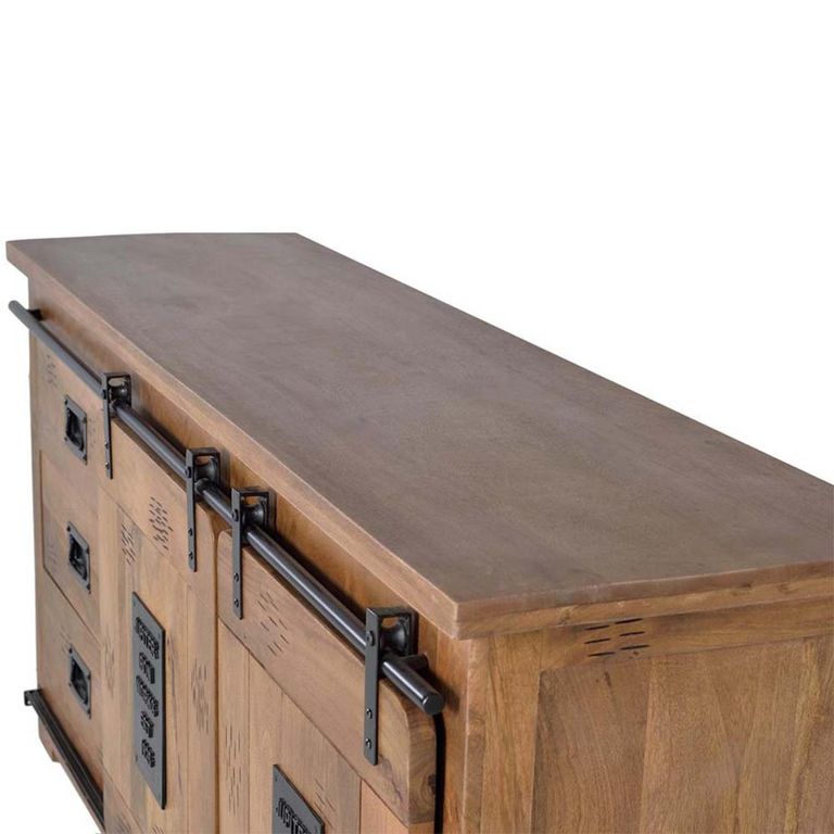 Iron Works Sideboard - Mango Wood - 2 Door - Large - 165cm