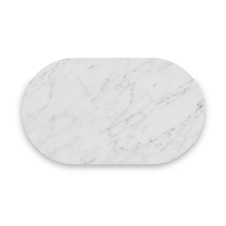 Isabella Grey Sideboard - Mini 2 Door Curved Fluted - 65cm - White Marble Top