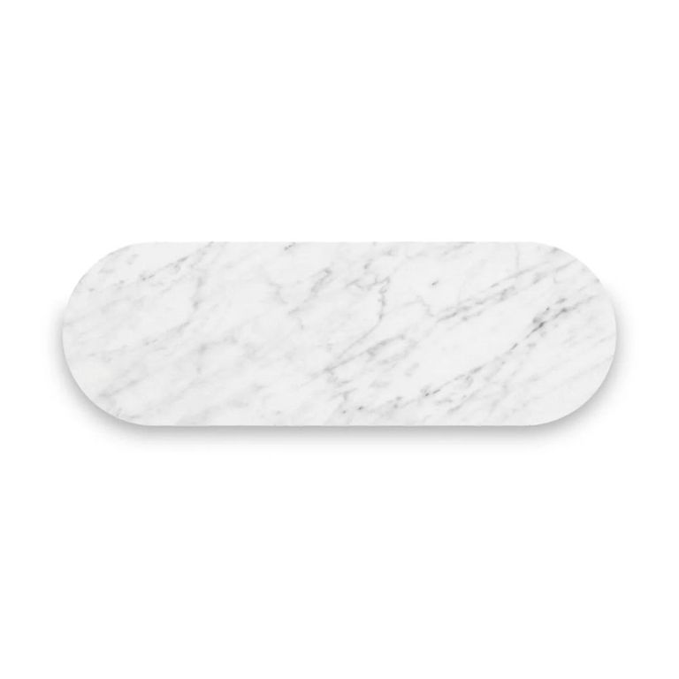 Isabella Grey Sideboard - Small 2 Door Curved Fluted - 100cm - White Marble Top