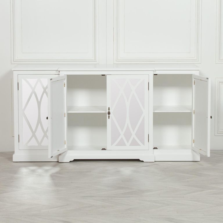 Jaconita Sideboard - White Mirrored Front - 4 Door - Extra Large - 180cm