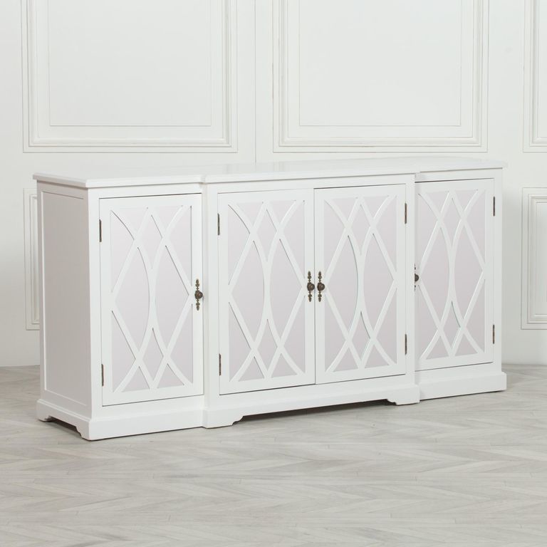 Jaconita Sideboard - White Mirrored Front - 4 Door - Extra Large - 180cm