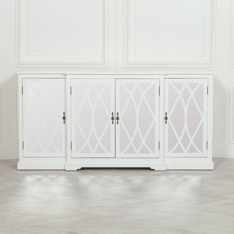 Jaconita Sideboard - White Mirrored Front - 4 Door - Extra Large - 180cm