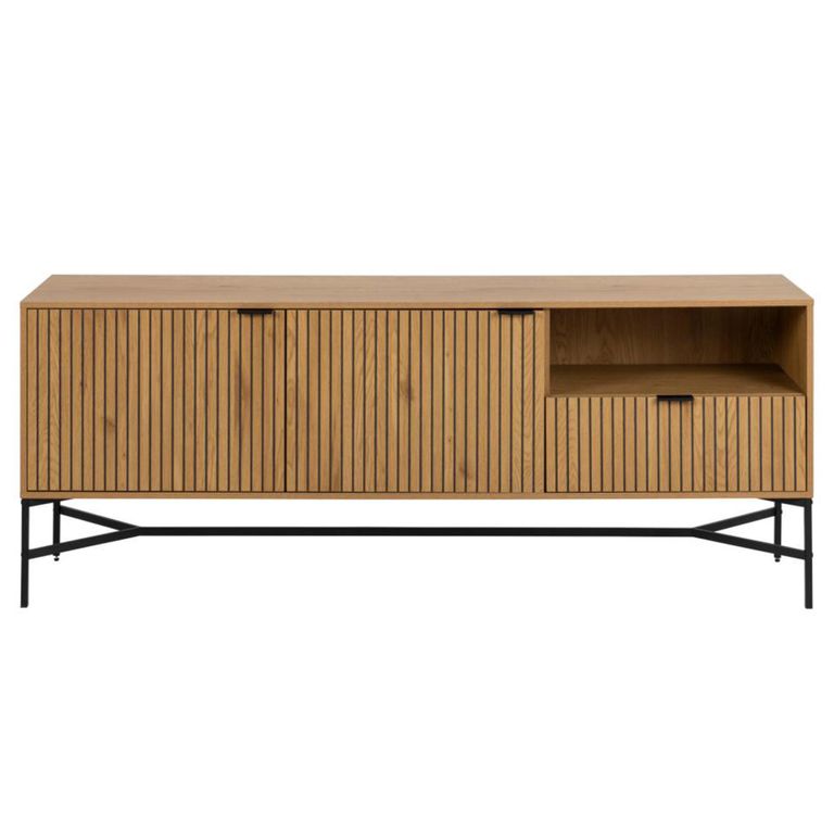 Jaipur Extra Large Sideboard - 2 Door - 180cm - Fluted - Wild Oak