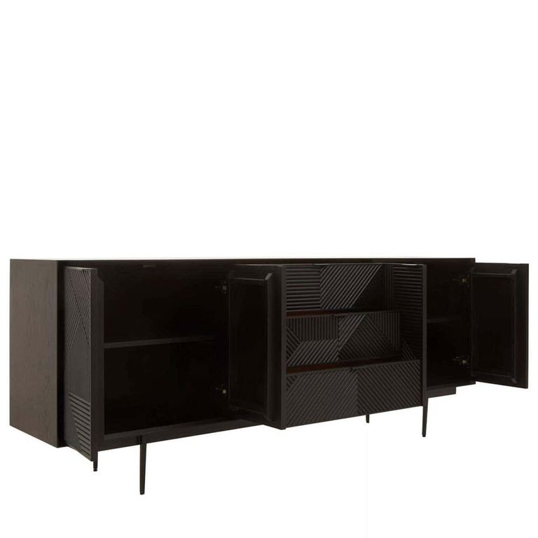 Jakara Sideboard - 4 Door - Extra Large - 200cm - Black Wood