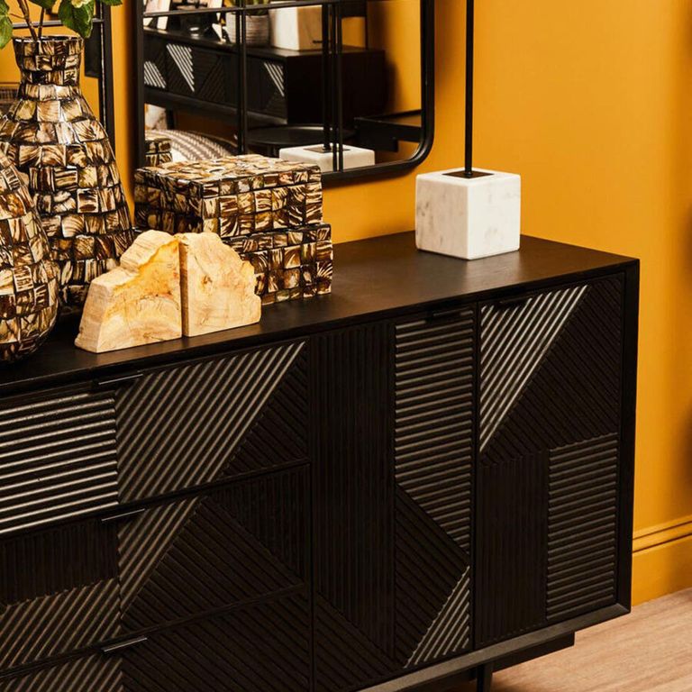 Jakara Sideboard - 4 Door - Extra Large - 200cm - Black Wood