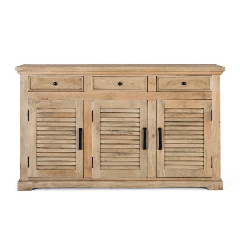 Jaylene Sideboard - Mango Wood - Louvered - 3 Door - Medium - 150cm