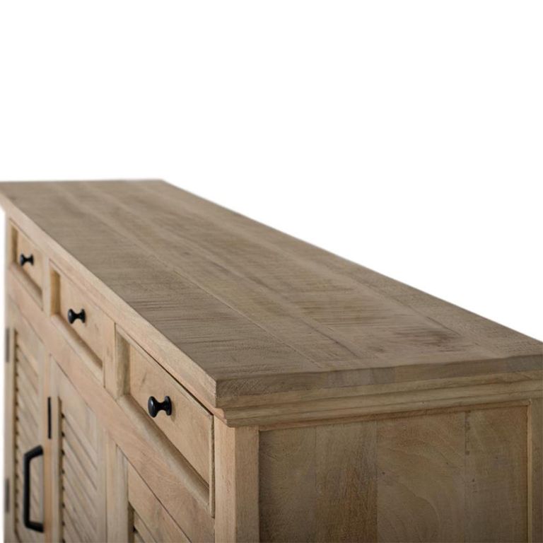 Jaylene Sideboard - Mango Wood - Louvered - 3 Door - Medium - 150cm