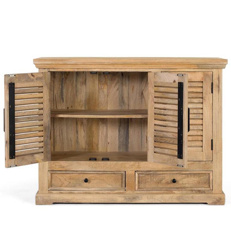 Jaylene Sideboard - Mango Wood - Louvered - 3 Door - Small - 120cm