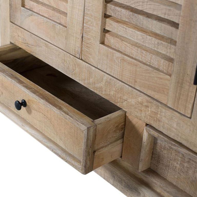 Jaylene Sideboard - Mango Wood - Louvered - 3 Door - Small - 120cm