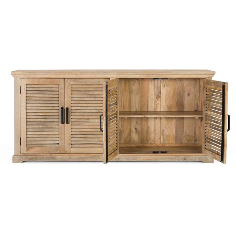 Jaylene Sideboard - Mango Wood - Louvered - 4 Door - Extra Large - 200cm