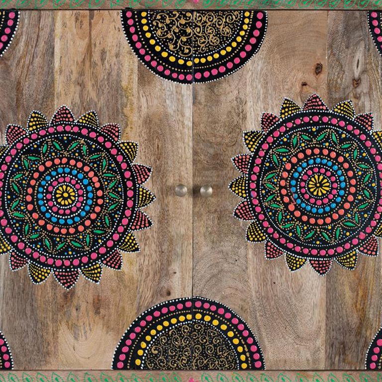 Jazxhias Sideboard - Mango Wood - Painted - 2 Door - Highboard