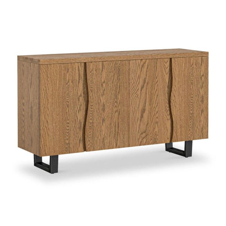 Jersey Sideboard - 4 Door Large - 130cm - Industrial Style - Oak