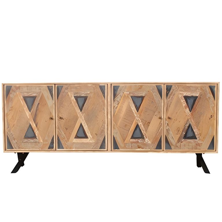 Juan Keruz Acacia Wood 4 Door Extra Large Sideboard - 200cm