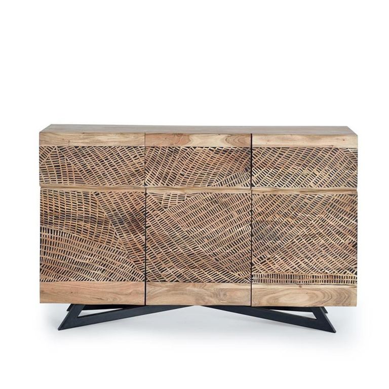 Karlstad Sideboard - Acacia Wood - 3 Door - Medium - 140cm