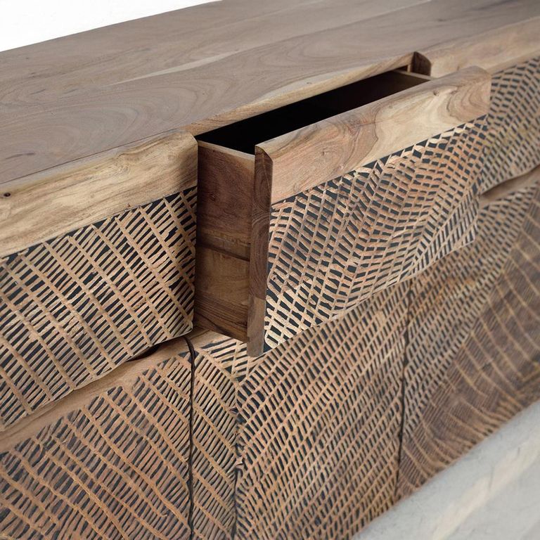 Karlstad Sideboard - Acacia Wood - 3 Door - Medium - 140cm