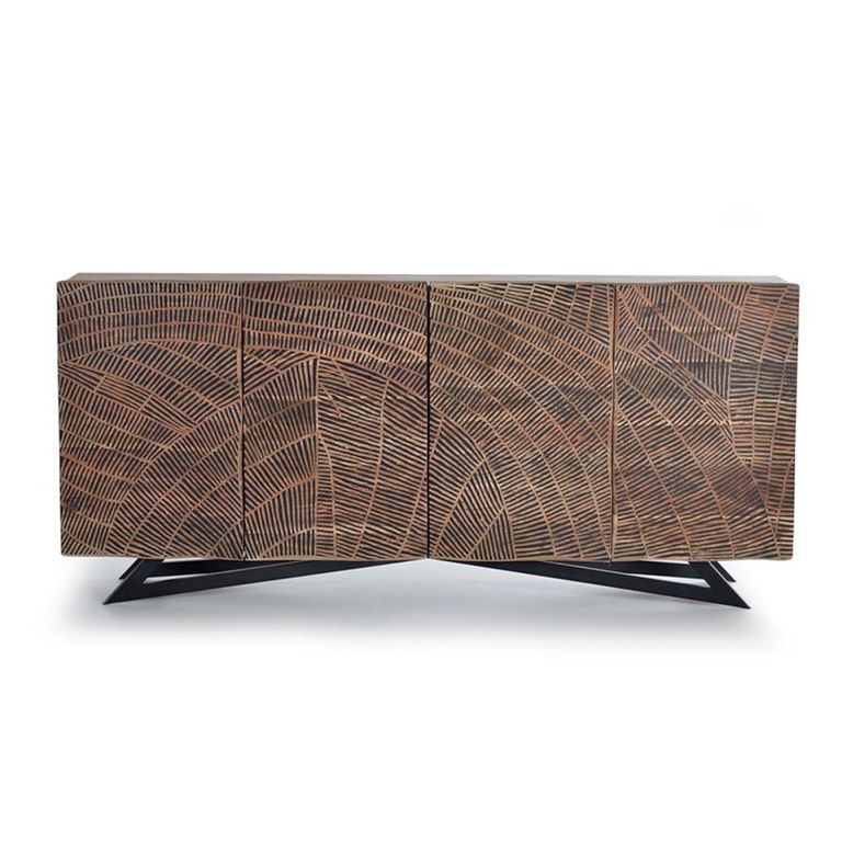 Karlstad Sideboard - Acacia Wood - 4 Door - Extra Large - 200cm