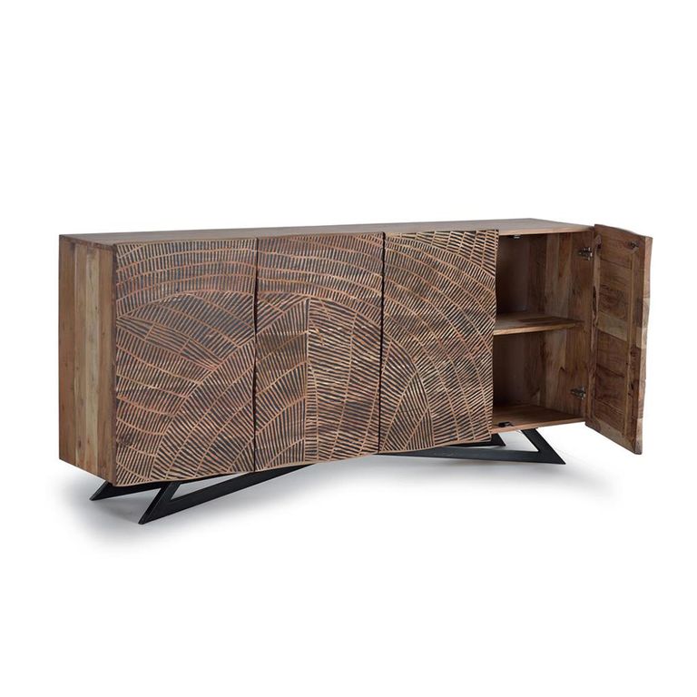 Karlstad Sideboard - Acacia Wood - 4 Door - Extra Large - 200cm