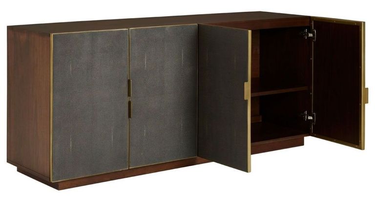 Kempton Sideboard - Walnut and Shagreen - 4 Door - Large - 160cm