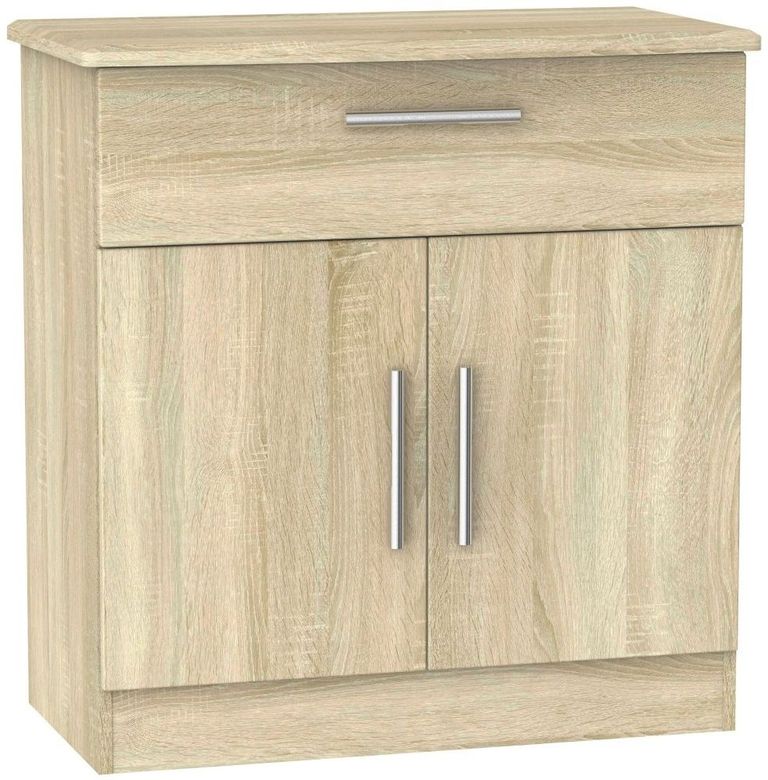 Knightsbridge Oak Effect Compact Sideboard - 2 Doors