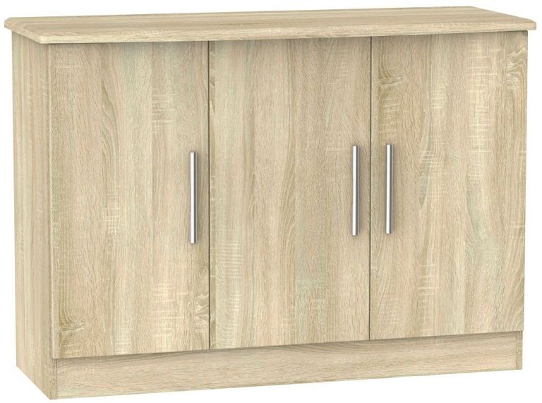 Knightsbridge Oak Effect Small Sideboard - 3 Doors