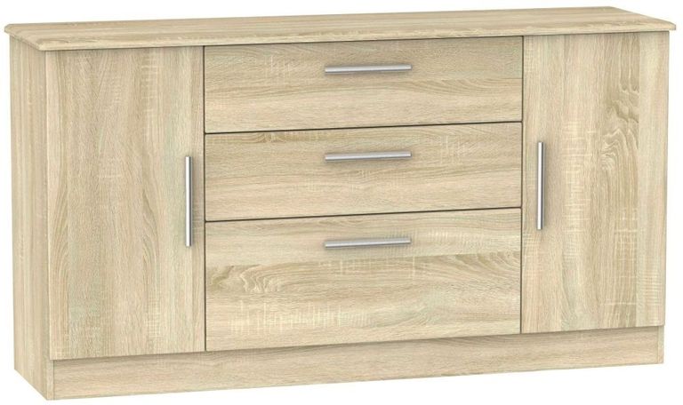 Knightsbridge Oak Effect Wide Sideboard - 2 Doors