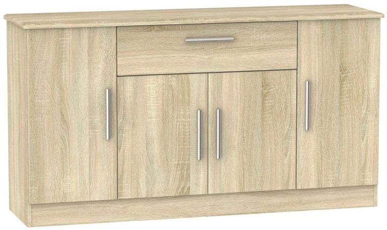 Knightsbridge Oak Effect Wide Sideboard - 4 Doors