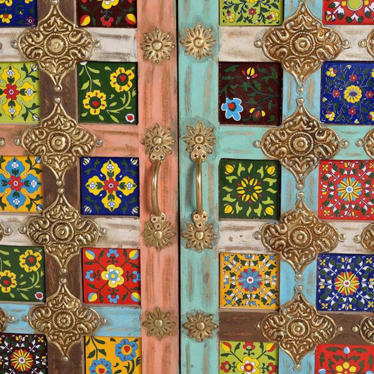 Koritza Sideboard - Distressed White Mango Wood - 4 Door - Extra Large - 180cm