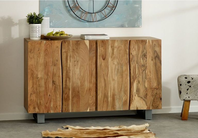 Kota Live Edge Solid Acacia Wood 150cm Medium Sideboard - 4 Doors