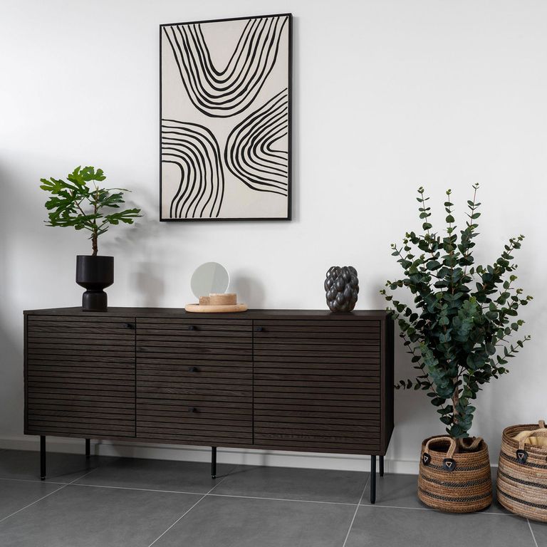 Kyoto Medium Sideboard - 2 Door - 150cm - Smoked Oak