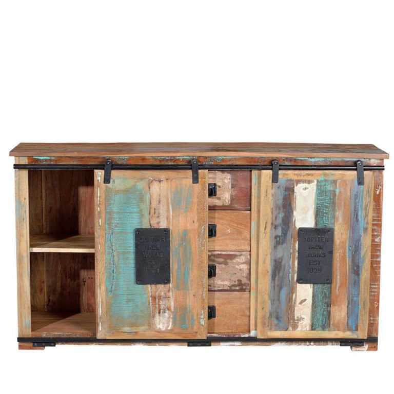 Leniasi Sideboard - Solid Recycled Wood - 2 Sliding Door - Medium - 150cm