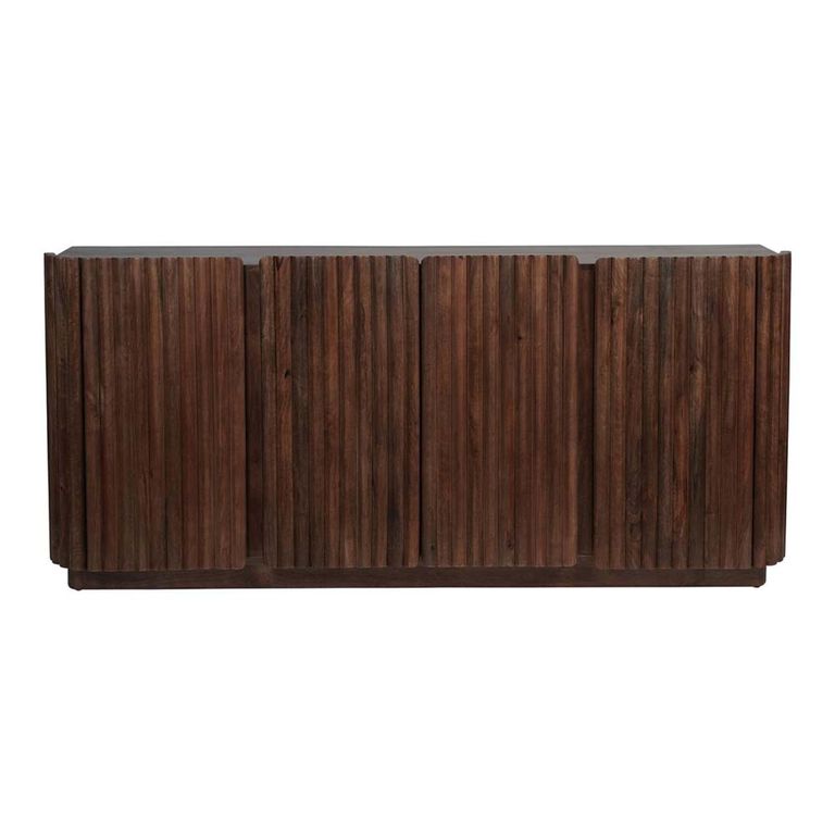 Monterey Sideboard - Dark Wood - 4 Door - Fluted - Large - 175cm