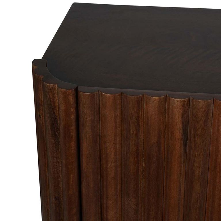 Monterey Sideboard - Dark Wood - 4 Door - Fluted - Large - 175cm