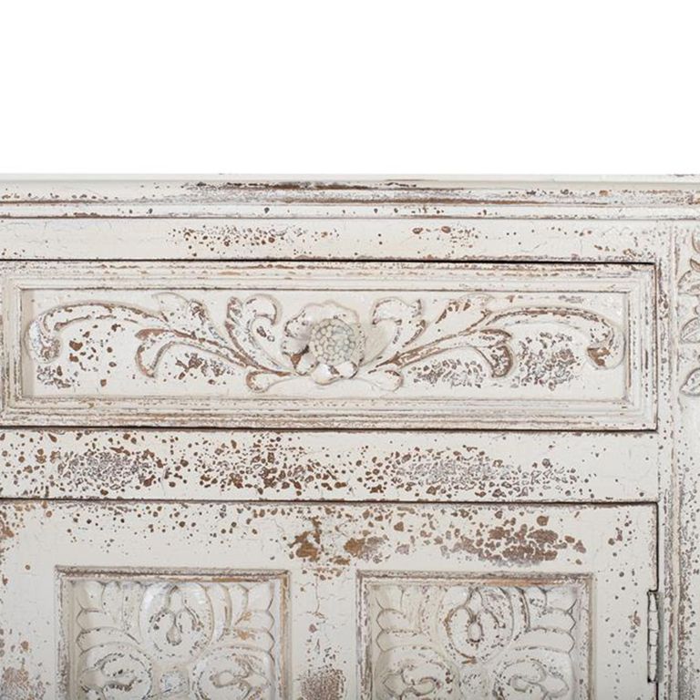 Linzarates Sideboard - Distressed White Mango Wood - 3 Door - Large - 175cm